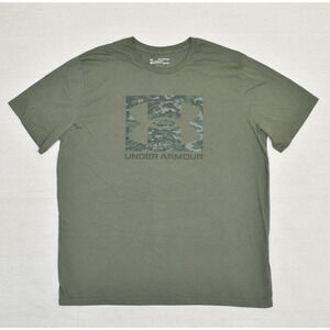 Under Armour Men's Tee T Shirt Cotton Blend Green Size 2XL Loose Heatgear Logo